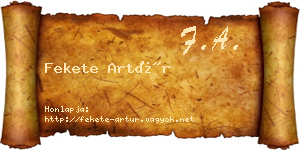 Fekete Artúr névjegykártya