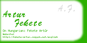 artur fekete business card